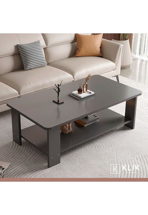 Mesa de Centro Gris 100x50 - Diseño Moderno en MDF-1