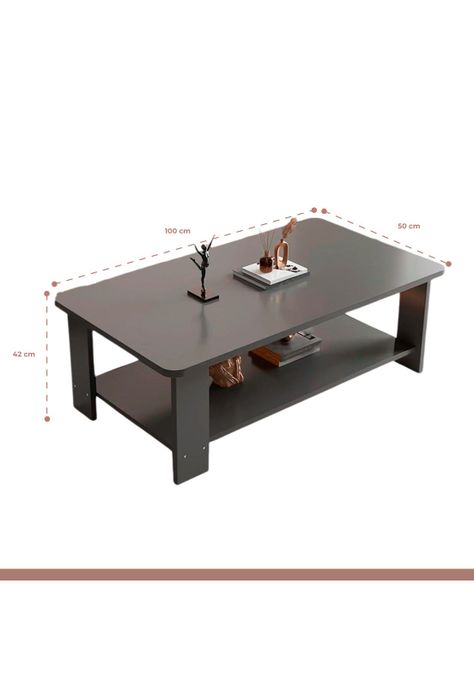 Mesa de Centro Gris 100x50 - Diseño Moderno en MDF-3