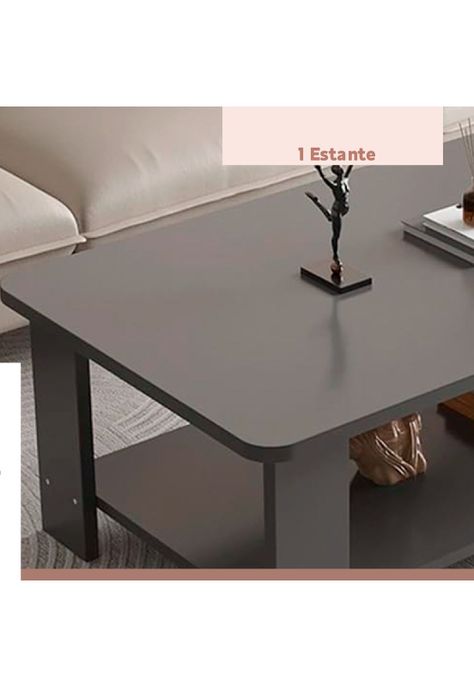 Mesa de Centro Gris 100x50 - Diseño Moderno en MDF-6