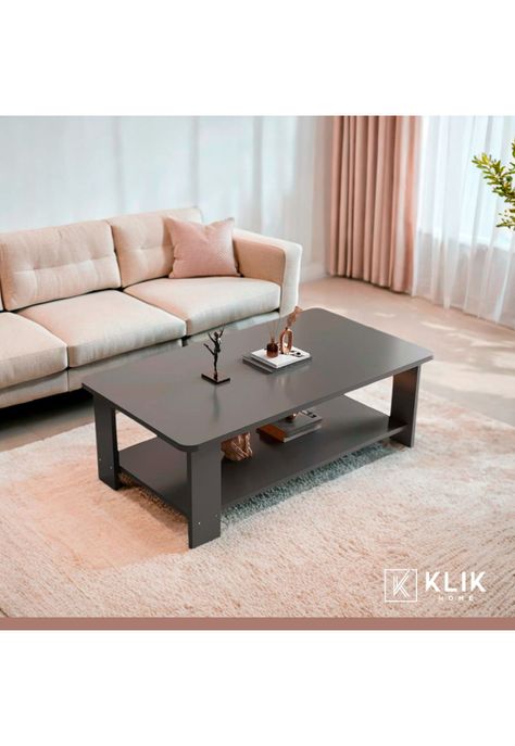 Mesa de Centro Gris 100x50 - Diseño Moderno en MDF-7