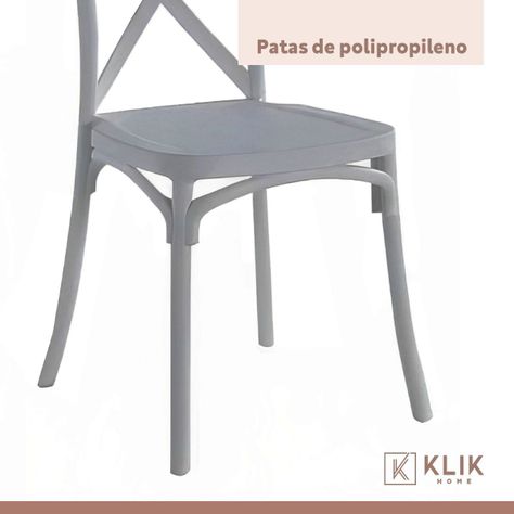 Pack 4 Sillas de Terraza o Comedor Crossback Danubio - Gris-6