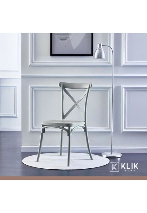 Pack 4 Sillas de Terraza o Comedor Crossback Danubio - Gris-1