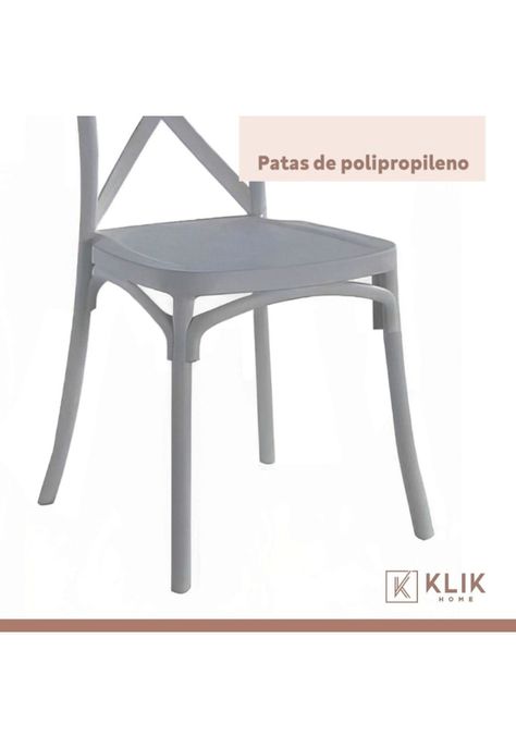 Pack 4 Sillas de Terraza o Comedor Crossback Danubio - Gris-5