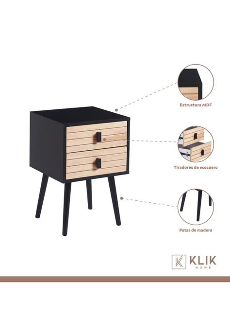 Pack de 2 Veladores Amber Black-2