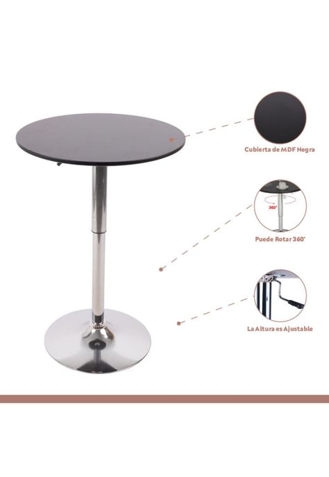 Mesa de centro alta ajustable - Negra-2