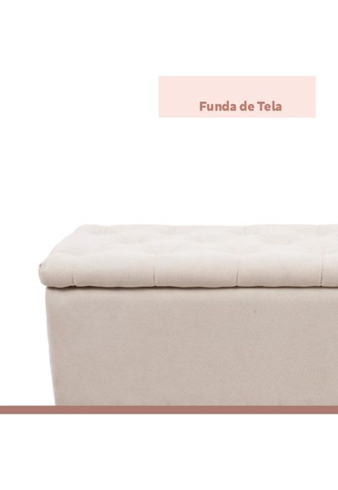 Banqueta acolchada con almacenaje - Beige-4