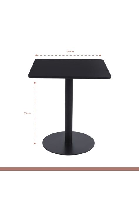 Mesa restaurant 70x70 Tubo Metal cubierta MDF + 4 Sillas Hoffman Enrejada - Negra-4