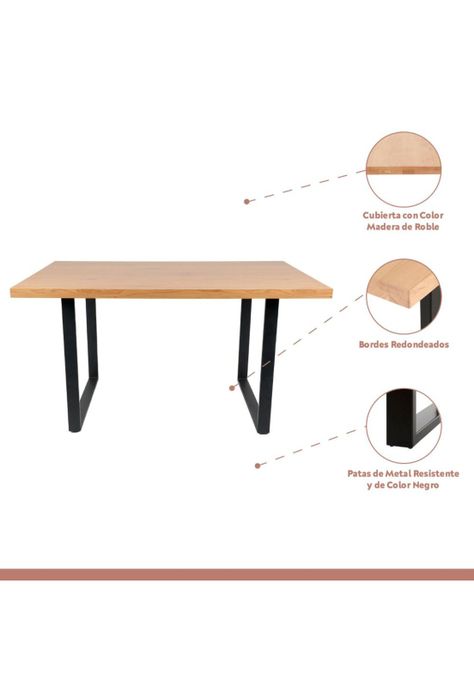 Comedor Estilo Industrial 160x90 Madera Clara + 6 sillas Tolix Negras con asiento de madera Clara-2