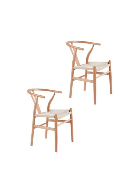Pack 2 Sillas Wishbone Madera - Natural-0