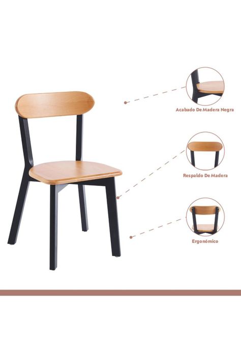 Silla Fresno de Madera - Negra-2