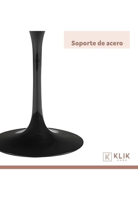 Comedor Tulip Negro 80cm - 4 Sillas tulip negras-6