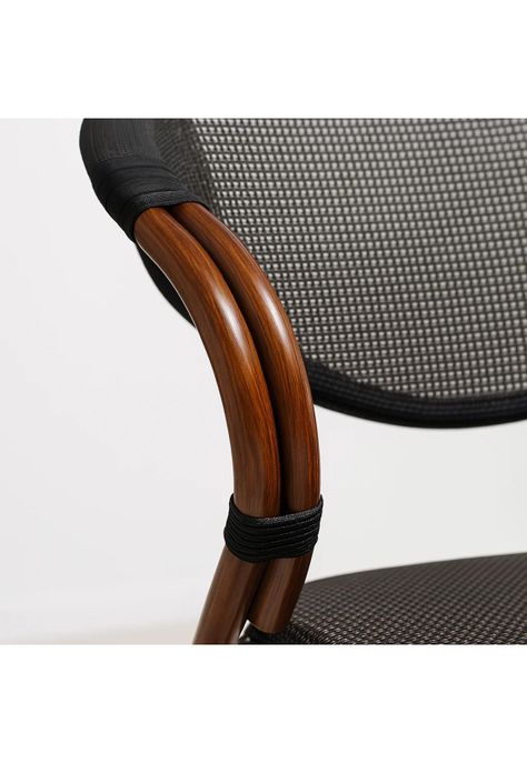 Silla Bistro Parisina Textileno con reposabrazos - Café Oscuro-5