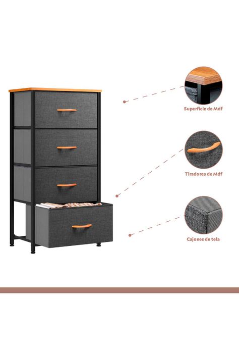Comoda Torre Ultraliviana Wood Cuatro Cajones-2