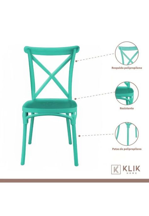 Comedor Rectangular Blanca 120x80cms + 6 Silla Crossback Danubio Menta-2