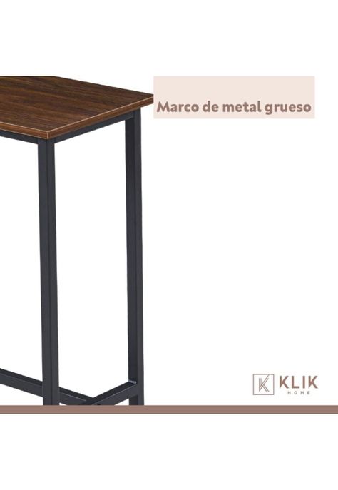 Mesa de Arrimo o Bar Alta Rustik - Madera Oscura Walnut-4
