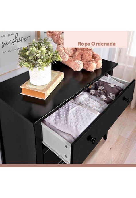 Cómoda 3 Cajones de dormitorio Oscura-6