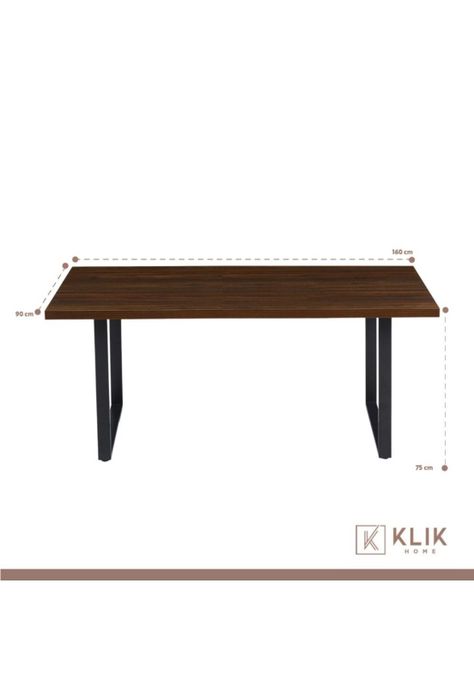 Comedor Industrial 160x90 Madera Oscura Walnut + 6 Sillas Tolix Negras-4
