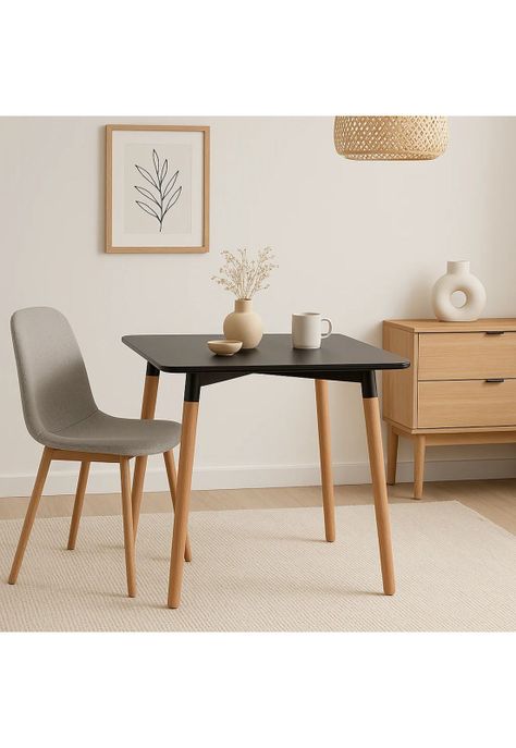 Mesa Cuadrada de Comedor Eames 80x80cm - Negra-2
