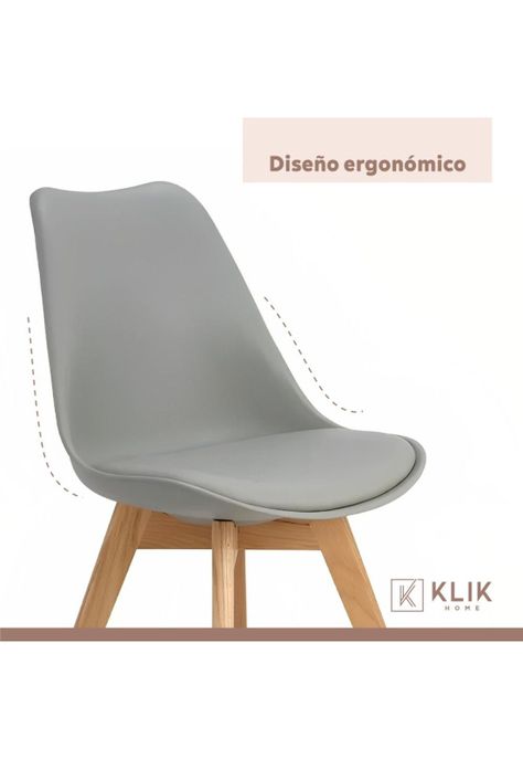 Pack de 4 Sillas Tulip Gris-5