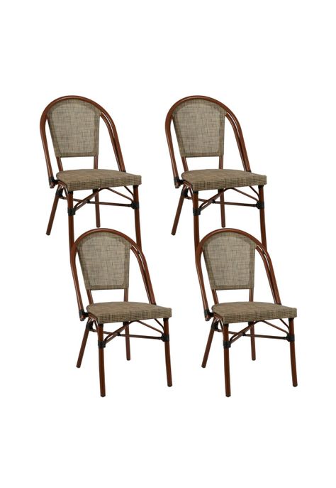 Pack de 4 Sillas Bistro Parisina Textileno - Beige-0