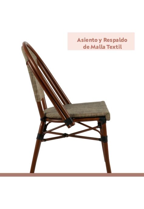 Pack de 4 Sillas Bistro Parisina Textileno - Beige-5