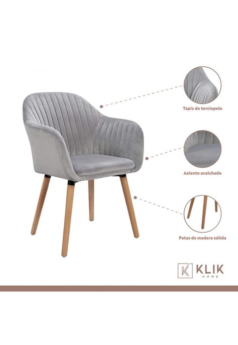 Pack de 2 Butacas Sitiales Poltronas Diamante Terciopelo - Gris-2