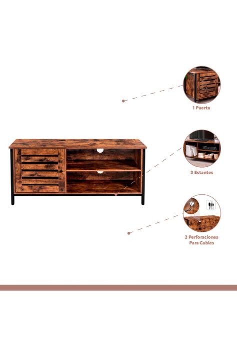 Rack de TV Rustik Madera Oscura Walnut-2