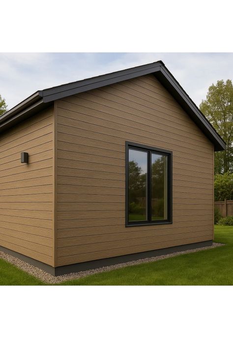 Pack de 5 Revestimientos Siding Plano WPC exterior Color Gris Oscuro-1