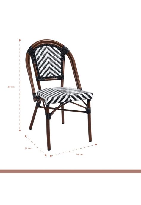 Pack de 4 Sillas Bistro Parisina Rattan - Blanca con negro-3