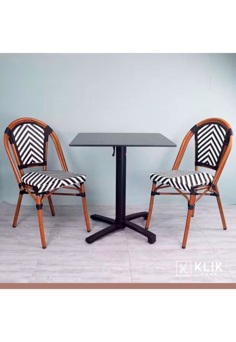 Pack de 4 Sillas Bistro Parisina Rattan - Blanca con negro-7