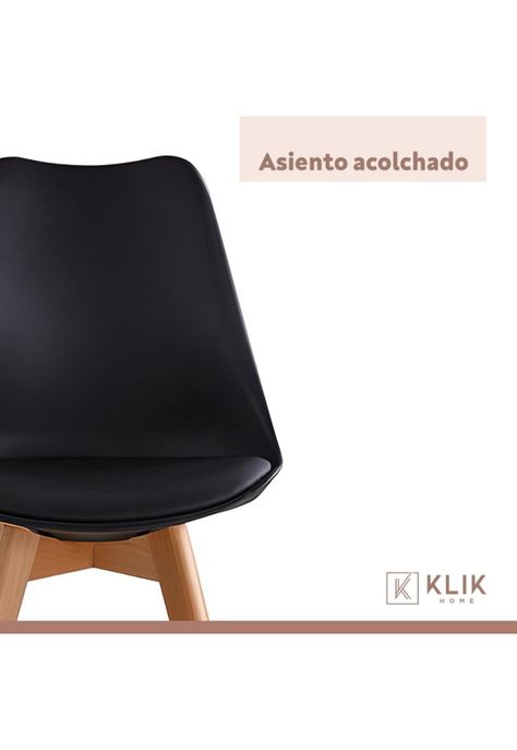 Silla Tulip Acolchada - Negra-5