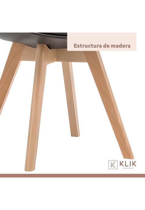 Silla Tulip Acolchada - Negra-6
