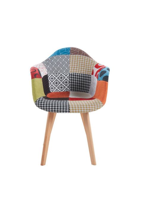 Butaca Sitial Patchwork Acolchado Wood - Naranjo-0
