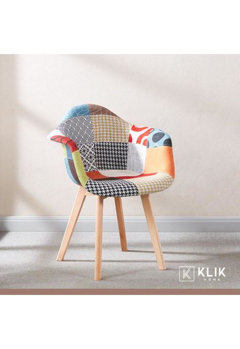 Butaca Sitial Patchwork Acolchado Wood - Naranjo-1