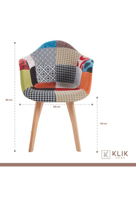 Butaca Sitial Patchwork Acolchado Wood - Naranjo-3