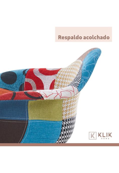 Butaca Sitial Patchwork Acolchado Wood - Naranjo-4
