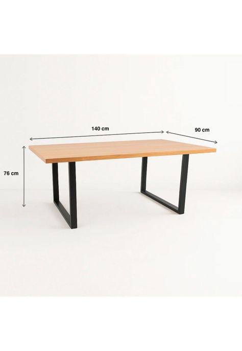 Mesa de Comedor Estilo Industrial 140x90 - Madera Clara-3