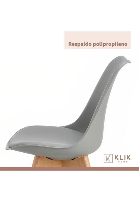 Silla Tulip Acolchada - Gris-6