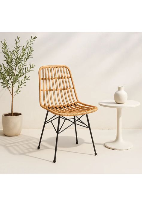 Silla de Comedor Terraza Rattan Grecia Color Madera-1