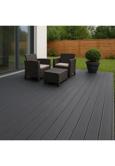 Pack de 5 Deck exterior WPC Color Gris Oscuro-2