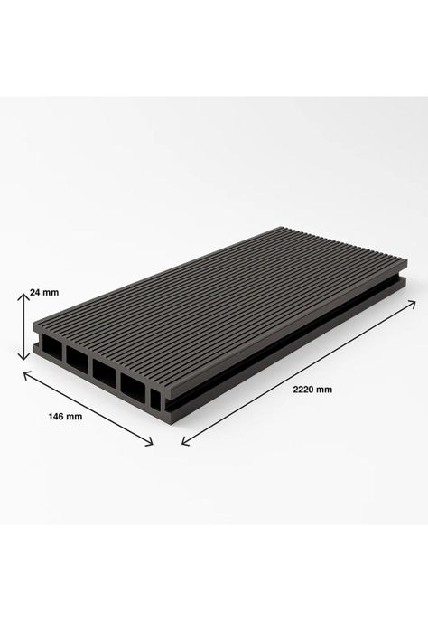 Pack de 5 Deck exterior WPC Color Gris Oscuro-3