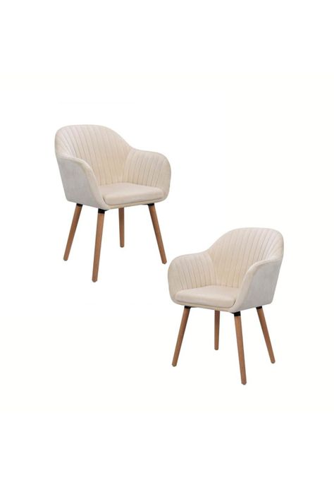 Pack de 2 Butacas Sitiales Poltronas Diamante Terciopelo - Beige-0