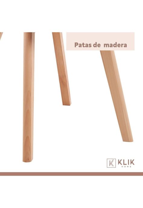 Silla Tulip Patchowork Acolchada Tela Wood - Celeste-6