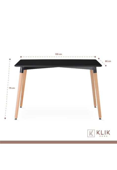 Comedor Mesa Rectangular Negra 120x80 + 4 Sillas Tulip Blancas-4