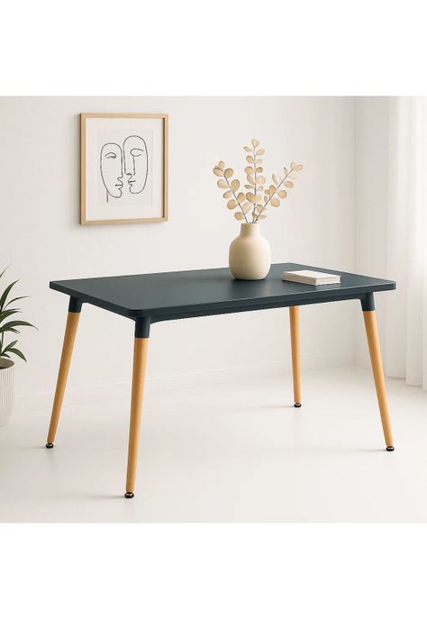 Mesa de Comedor 120x80 Rectangular - Negra-1