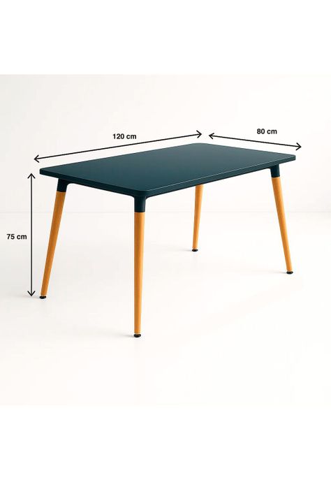 Mesa de Comedor 120x80 Rectangular - Negra-3