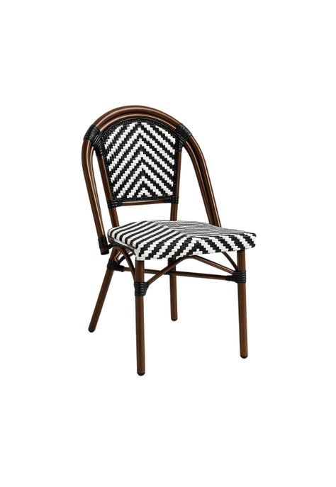 Silla Bistro Parisina Rattan - Blanca con negro-0