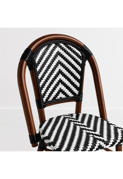 Silla Bistro Parisina Rattan - Blanca con negro-5