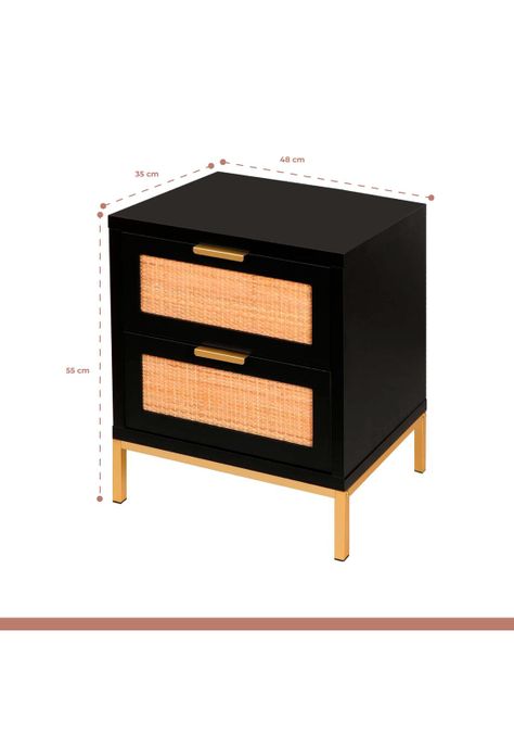 Velador Rattan Dark Dos Cajones-3