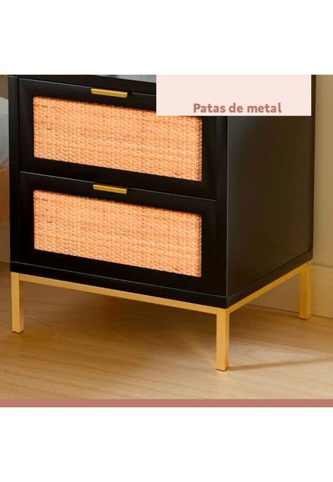 Velador Rattan Dark Dos Cajones-6